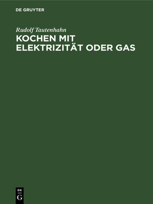 cover image of Kochen mit Elektrizität oder Gas